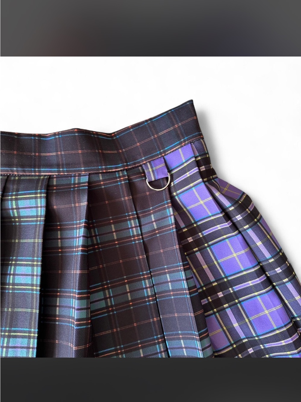 Plaid Pleated Mini Skirt in Multi-Color - Picture 3 of 7